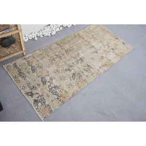 Classique Beige Rose Patchwork Turc Laine Tapis 2.6X5.7 ft Abstrait Rectangle Motif pour Salon Chambre Latex Polyester - Product Image 2