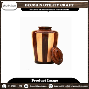 Handcrafted Eco-Friendly Carved Rosewood Cremation Urn Decorative Wooden Cylindrical <b>Tabletop</b> Urns for Human and Pet Bone Ashes - Product Image 2