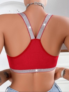 Sujetador deportivo de yoga para mujer, sexy, acanalado, transpirable, que absorbe el sudor, ecológico, sin espalda, push-up, cómodo - Product Image 5