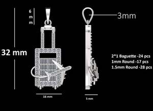 Custom Minimalist Diamond Pendant <b>Necklace</b> for Women Dainty Iced Charms Unique Travel Themed Fine Jewelry - Product Image 4