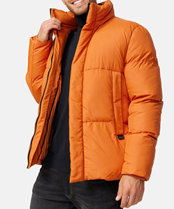 Veste matelassée pour homme, col montant, fermeture éclair, surdimensionnée, grande taille, hiver, épaisse, chaude, logo personnalisé, vêtements à bulles - Product Image 5