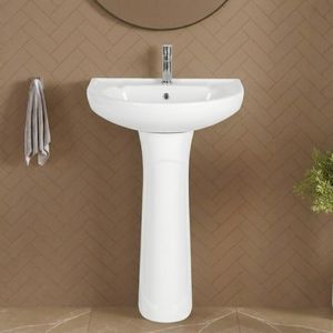 Ensemble de lavabo Candy avec piédestal - Design moderne, écologique, facile à nettoyer, forme haute, aspect lumineux, convient à la salle de bain à domicile - Product Image 2