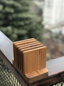 UNIQUE NATUREL ROBUSTE MORDEN MULTI SOUS-VERRES EN BOIS Fonctionnels Faits à la Main Dessous de Verre en Bambou Lot de 6 avec Support - Product Image 5