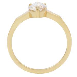 Anillo de Compromiso y Boda de Oro Amarillo con Diamante Cultivado en Laboratorio de Corte Híbrido y Engaste de Puntas en Forma de Pera, con Joyería Fina para Mujer - Product Image 4