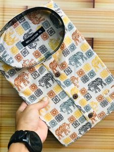 เสื้อเชิ้ตลายช้างหลากสีสัน ผลิตตามสั่ง ทำจากผ้าฝ้าย 100% สำหรับร้านขายของที่ระลึกและของขวัญช่วงเทศกาล - Product Image 3
