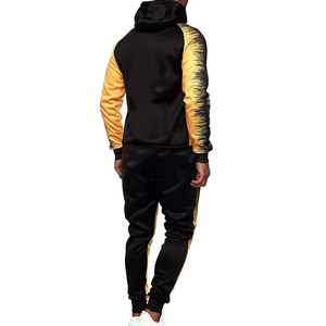 Último diseño de los hombres de invierno de algodón acampanado correr chándales nuevo estilo con capucha chándal Joggers Streetwear Sudadera con capucha conjunto sólido - Product Image 2