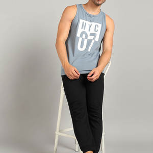 Ropa de calle Nuevo diseño Mejor calidad Hombres Camiseta sin mangas Tamaño regular Color sólido Estilo único Impreso Hombres Camiseta sin mangas - Product Image 4