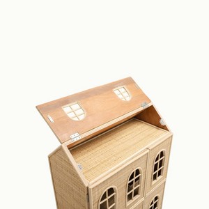 Maison de poupée en rotin, maison de jeu en osier pour enfants, meubles de jeu d'imitation Montessori et décoration de chambre de fille, maison de poupée - Product Image 5