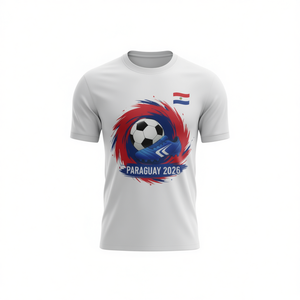Maglia da Tifoso Paraguay WC 2026, T-Shirt Rossa Bianca e Blu con Grafica Calcistica, Orgoglio Sudamericano, Maglietta Promozionale per il Giorno della Partita - Product Image 3