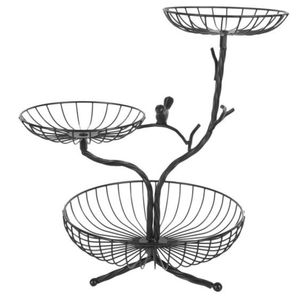 Panier en fil métallique fait à la main de haute qualité usine directe inde Design minimaliste enduit de poudre noir cuisine fruits ménagers - Product Image 3