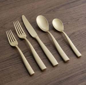 Juego de cubiertos de metal minimalista de nuevo diseño Cubiertos de diseñador para eventos de boda y regalos de negocios Características sostenibles - Product Image 1