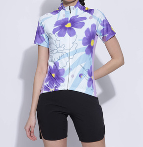 Ropa de ciclismo al aire libre de talla grande transpirable personalizada para mujer, traje de bicicleta de manga corta, conjuntos de ropa de bicicleta OEM - Product Image 1