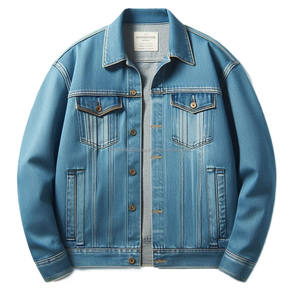 Coupe ample grande taille Denim Jeans vestes boutonnées poches utilitaires zippées personnalisées pour des vêtements de travail durables confortables et décontractés - Product Image 2