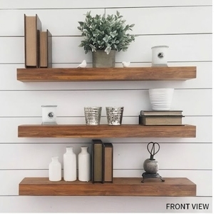 Wood <b>Wall</b> Mounted Shelving Unit Three-Layer Rectangle Minimalist <b>Storage</b> <b>Rack</b> For Living Room Durable Home Organization - Product Image 1