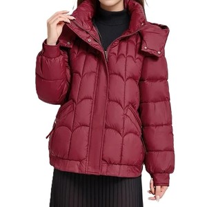 Chaqueta de invierno a prueba de viento con capucha de alta calidad, chaqueta acolchada informal con cremallera, chaqueta acolchada elegante de color personalizado para mujer - Product Image 1