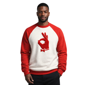 Kappa Alpha Psi YO Hand Sign <b>White</b> Raglan Sleeve Crewneck Sweatshirt Premium Fleece Greek Fraternity Pullover <b>Top</b> - Product Image 1