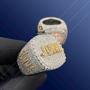 Joyería estilo Hip Hop de Plata de Ley 925 para hombre, totalmente helada con diamantes redondos de moissanita de corte brillante para fiestas - Product Image 2