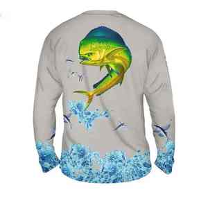 Camiseta de Pesca de Manga Larga para Hombre, Premium, Elástica, de Secado Rápido, UPF 50, Impermeable, Antiestática, Ligera, de Spandex/Algodón, con Estampado por Sublimación - Product Image 5