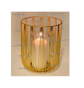 Five Different Sizes <b>Candle</b> <b>Holder</b> Handmade Iron Wire <b>Gold</b> Color <b>Candle</b> <b>Holder</b> For Wedding Decorative Use - Product Image 5