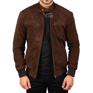 Veste en cuir d'hiver décontractée de haute qualité pour hommes avec col montant et fermeture à glissière Service OEM disponible - Product Image 6