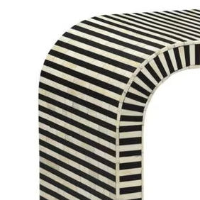 Escritorio con Incrustaciones de Hueso |   Diseño de Cascada Verde |   Mesa de Estudio Curva |   Escritorio de trabajo con almacenamiento |   Consola Hecha a Mano. - Product Image 4