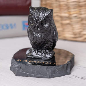Figura de shungita: Pequeño búho - Product Image 3