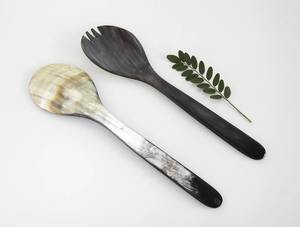 Cuillère en corne véritable servant de nouveaux couverts en corne de Design traditionnel pour restaurant Couverts en corne de boeuf et de buffle naturels Agate - Product Image 5