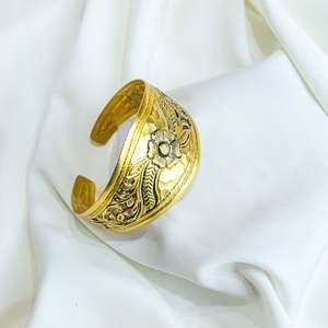 925 <b>Silver</b> Noor Chittai Gold Polished Adjustable <b>Cuff</b> <b>Bracelets</b> Fashionable Bangles for Women - Product Image 4