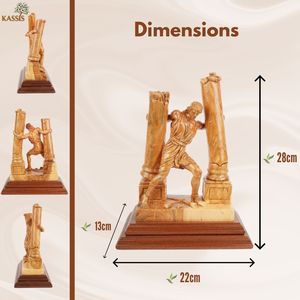 Escultura de Samson Destruyendo los Pilares, Tallada a Mano en Madera de Olivo, 28 cm, Figura Cristiana Bíblica Hecha a Mano en Belén - Product Image 5