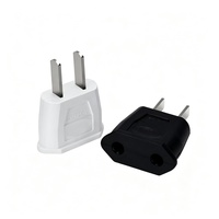 Adaptateur de voyage portable UE-USA, convertisseur de prise murale à borne en cuivre nickelé pour voyages d'affaires, vente en gros