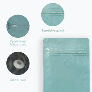 OEM Supply Resealable Coffee Packaging Bags With Valve Zipper Custom Printed Pouch for Roasted Beans Eight Side Seal Coffee Bag - Product Image 2