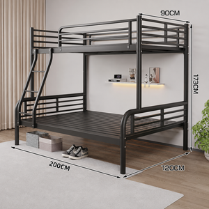 <span class=keywords><strong>Lit</strong></span> superposé en acier avec <span class=keywords><strong>lit</strong></span> <span class=keywords><strong>gigogne</strong></span> intégré, style luxe léger, multifonctionnel, pour enfants, étudiants, dortoir, chambre à coucher, <span class=keywords><strong>lit</strong></span> mezzanine - Product Image 3