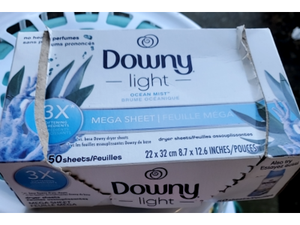 Downy Light Mega Dryer Sheets 180 Count Ocean Mist Suavizante 3X Frescura - Product Image 3