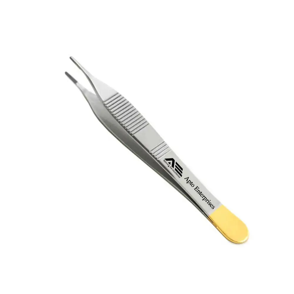German Grade TC Adson Brown Tissue Forceps 4.75 with Tungsten Carbide Insert TC DeBakey Dissecting Forceps