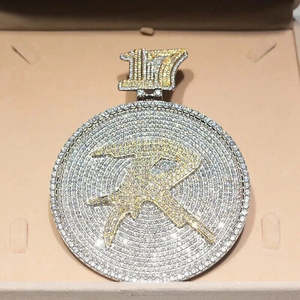Pendentif et breloque personnalisés en moissanite avec initiale 3D, en argent 925 plaqué rhodium/or/or rose, style hip-hop unisexe - Product Image 4