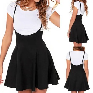 NOUVEAU Hot Sexy Trendy Girl Waist Suspender Women Black Skater High Waist Pleated Dress - Product Image 5