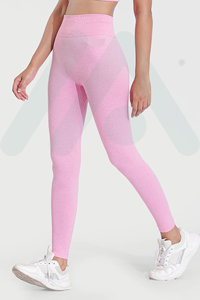 Mallas de compresión ligeras de alta calidad para mujer, mallas de Yoga transpirables con estilo informal, cintura media, tejido sin costuras - Product Image 5