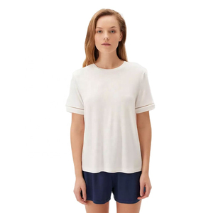 Nuevo diseño para mujer, conjunto doble, informal, sólido, dos piezas, ropa de entrenamiento de verano por encima de la rodilla, camisa de 2 piezas y conjunto corto para mujer - Product Image 1