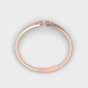 IGI Certified Multi-Row Baguette / Princess & Round Diamond Designer <b>Bracelet</b> in 14K Yellow / White / Rose Gold - Product Image 4