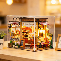 Modèle de maison à construire soi-même, petite maison en bois artisanale, kit d'assemblage, miniature, micro-bâtiment, ornement de bureau, jouet