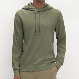 Sudadera con capucha de punto Waffle para hombre, sudaderas con capucha de algodón orgánico para hombre, sudadera personalizada con capucha para hombre - Product Image 6