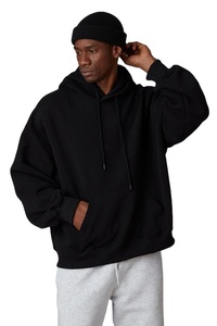 Logotipo personalizado al por mayor de los hombres ropa con capucha negra 100% algodón de gran tamaño personalizado GSM costura Premium personalizada y de alta calidad - Product Image 4