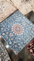 Tapis Adiva de style oriental, tissé, à poils longs, résistant aux taches, fabriqué à la machine, en polyester, technique jacquard, pour