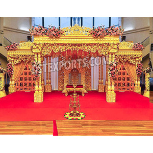 Mandap de doble pilar de diseñador para bodas tamiles, boda del sur de la India, Mandap de lagna dorada, Mandap de doble pilar para salón de bodas del Reino Unido - Product Image 1