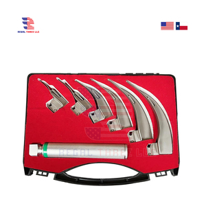 Juego de laringoscopio que incluye 6 hojas de laringoscopio Macintosh tamaño (0 a 5) Con asas para laringoscopio de intubación nariz garganta oído - Product Image 1