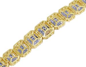 Moissanite <b>Baguette</b> and Round Cut Diamond 925 Sterling Silver Diamond Jewelry Hip Hop <b>Bracelet</b> For Men - Product Image 3