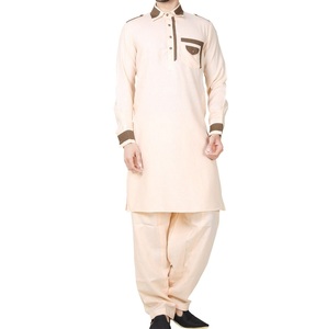Nuevo Conjunto de Dos Piezas de Traje Shalwar Kameez Personalizado Color Granate Liso 2025 para Caballeros, 100% Algodón, Transpirable, Étnico, Reversible - Product Image 5