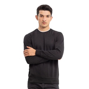 Sweat-shirt personnalisé à la mode pour hommes noir coupe régulière Streetwear pull-over vente en gros nouveau tissu polaire sweat-shirt à manches longues - Product Image 1