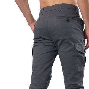 Wholesale Premium Quality Luxury Men Grey Cargo Jogging <b>Trousers</b> With <b>Elastic</b> <b>Waist</b> and Side Pockets with Customized Logo & Size - Product Image 6