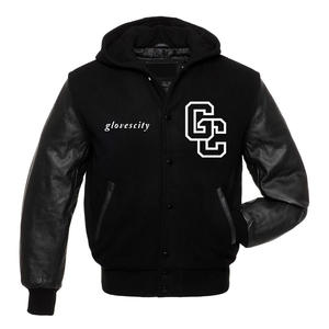 Veste universitaire pour homme personnalisable avec manches, style letterman, coupe-vent, hiver, devant - Product Image 1